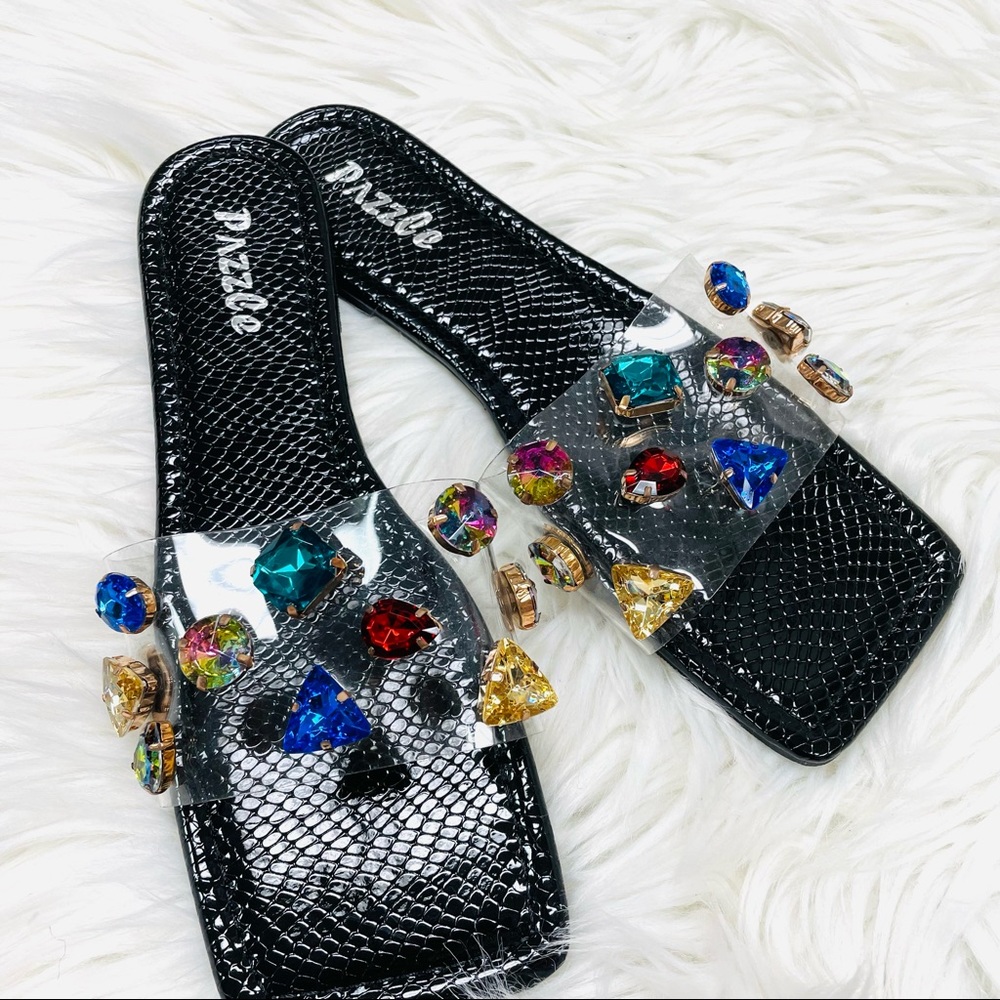 Black clear gem sandal - Picture 7 of 7